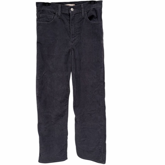 Levi’s Ribcage Straight Ankle Corduroy Pants Gray High Rise | 28 - Picture 3 of 9